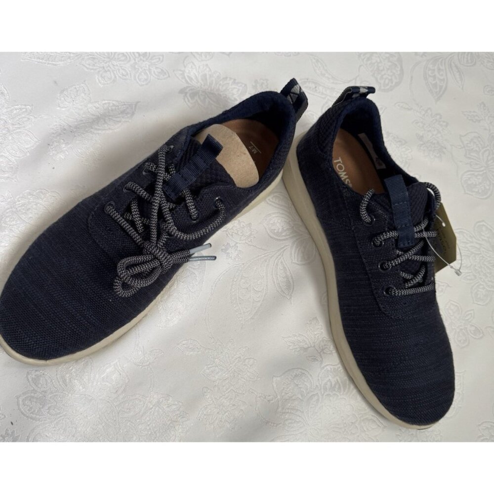 Toms Mens Cabrillo Sneaker Navy Slubby Cotton US Size 7 Casual Shoes NEW